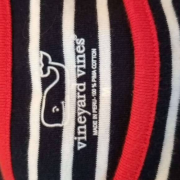 🇺🇲Vineyard vines womens blue/white 3/4 sleeve size M top. 100% Pima cotton. - Picture 6 of 9